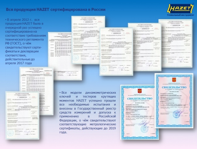 Сертификация продукции HAZET